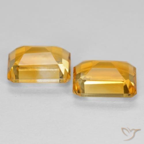 Citrine Gemstones in 8 x 6 mm (calibrated) Size for Sale, Citrine Stones in Medium Golden Color