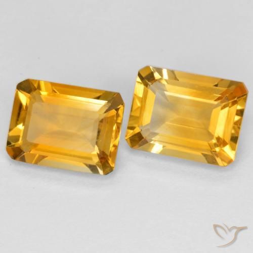 2.90 ctw Golden Citrine Stones, Natural Citrine in Octagon Step Cut Shape for Sale