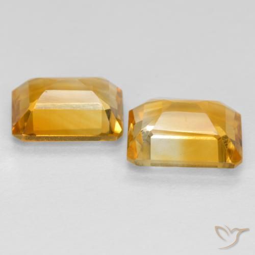 Citrine Gemstones in 8 x 6 mm (calibrated) Size for Sale, Citrine Stones in Medium-Dark Golden Color