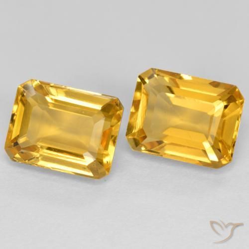3.43 ctw Golden Citrine Stones, Natural Citrine in Octagon Step Cut Shape for Sale