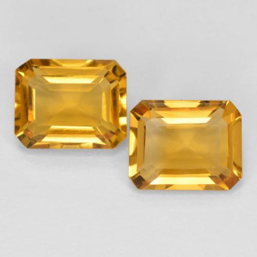 Dark Golden Citrine Gem - 1.5ct Octagon Facet (ID: 556978)