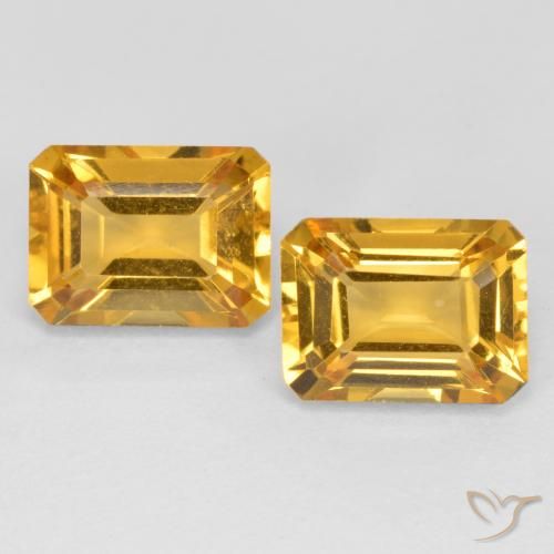 2.93ctw Natural Medium-Dark Golden Citrine, Emerald Cut, VVS-VS