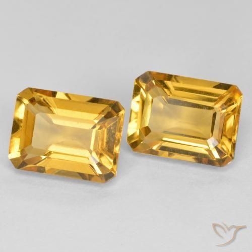 2.93 ctw Golden Citrine Stones, Natural Citrine in Octagon Facet Shape for Sale