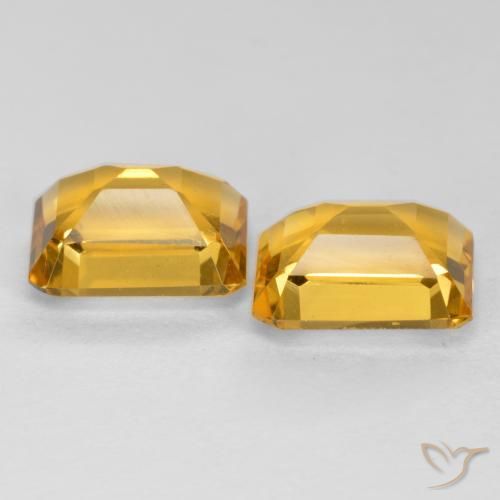 Citrine Gemstones in 8 x 6 mm (calibrated) Size for Sale, Citrine Stones in Medium-Dark Golden Color