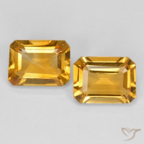 2.55 ct Yellow Citrine, 8 x 5.9 mm Octagon Cut From Brazil, Photo A