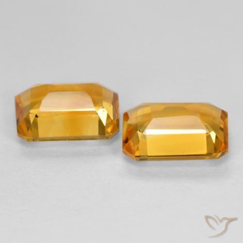Citrine Gemstones in 8 x 6 mm (calibrated) Size for Sale, Citrine Stones in Deep Golden Orange Color