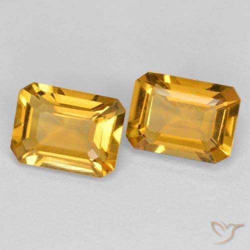 2.68 ctw Golden Citrine Stones, Natural Citrine in Octagon Facet Shape for Sale