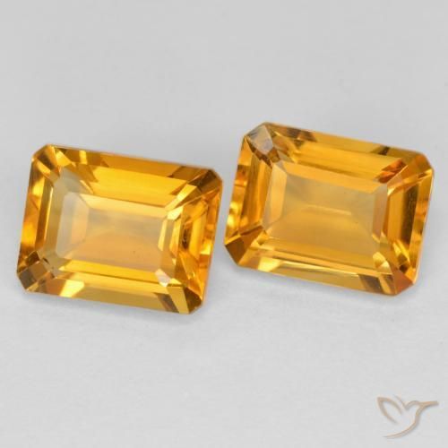3.02 ctw Golden Citrine Stones, Natural Citrine in Octagon Facet Shape for Sale