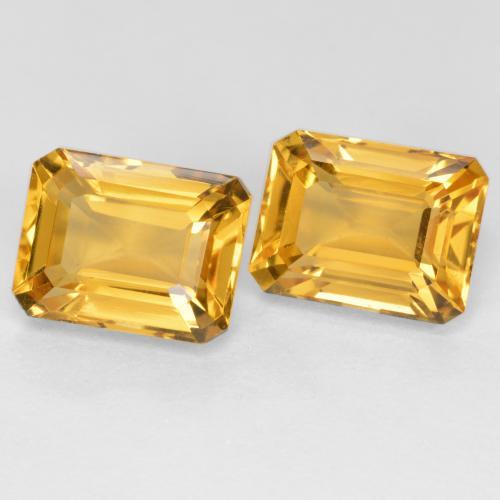 3.53 ctw Golden Citrine Stones, Natural Citrine in Octagon Facet Shape for Sale