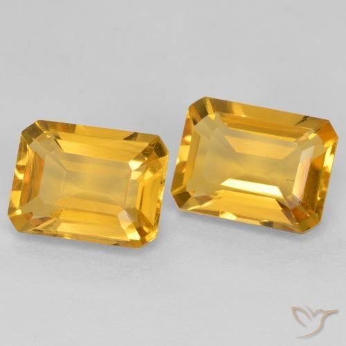 2.98 ctw Golden Citrine Stones, Natural Citrine in Octagon Facet Shape for Sale