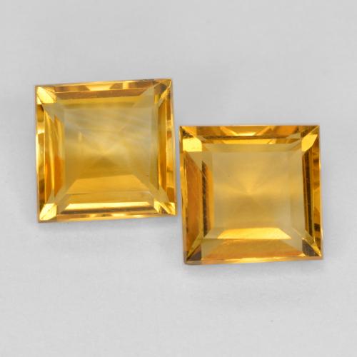 Deep Golden Orange Citrine Gem - 1.4ct Square Facet (ID: 557197)