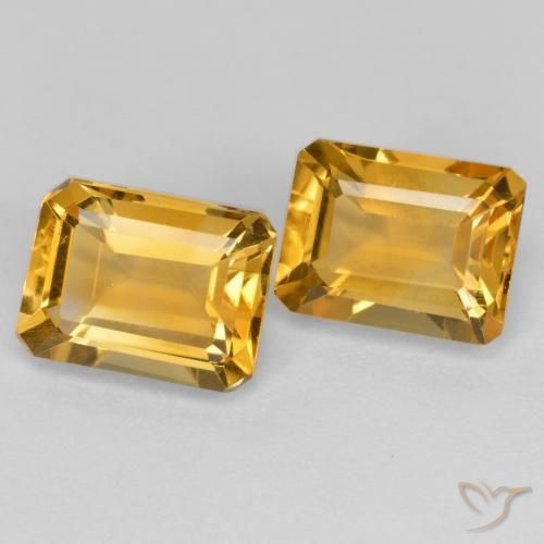 3.24 ctw Golden Citrine Stones, Natural Citrine in Octagon Facet Shape for Sale