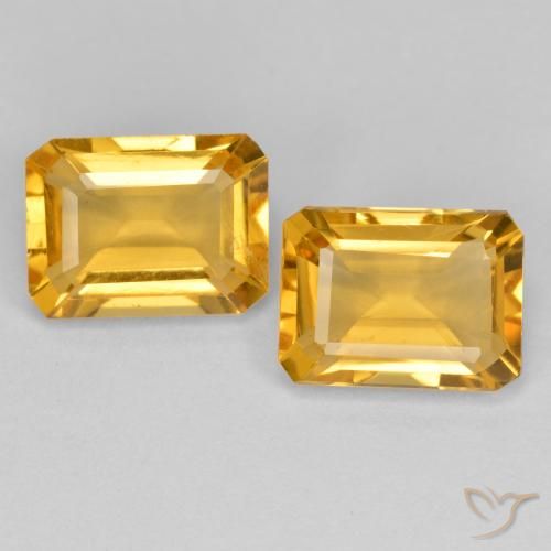 2.82 ct Yellow Citrine, 8.1 x 6.1 mm Octagon Cut From Brazil, Photo A