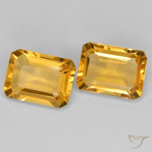 2.82 ctw Golden Citrine Stones, Natural Citrine in Octagon Facet Shape for Sale
