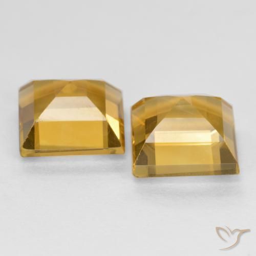 Citrine Gemstones in 7 x 7 mm (calibrated) Size for Sale, Citrine Stones in Golden Color