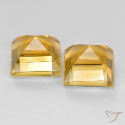Citrine Gemstones in 7 x 7 mm (calibrated) Size for Sale, Citrine Stones in Dark Golden Color