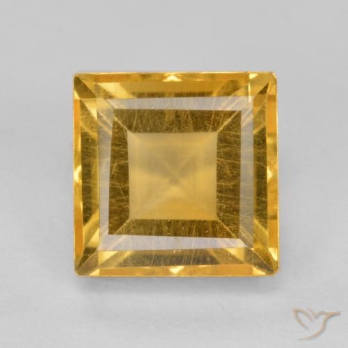 2.07ct Natural Deep Golden Orange Citrine, Square, VS
