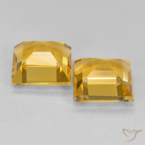 Citrine Gemstones in 7 x 7 mm (calibrated) Size for Sale, Citrine Stones in Golden Orange Color