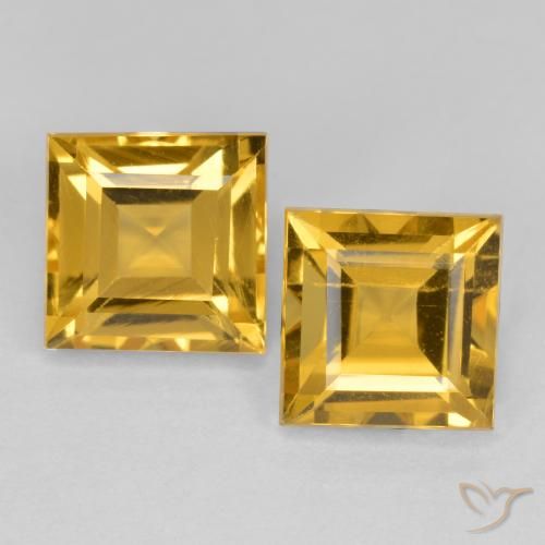 3.28ctw Natural Medium Golden Citrine, Square, VS