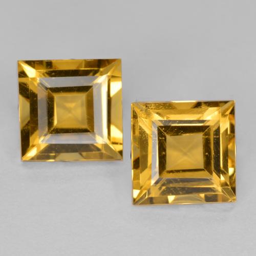 Deep Gold Citrine Gem - 1.5ct Square Facet (ID: 557209)