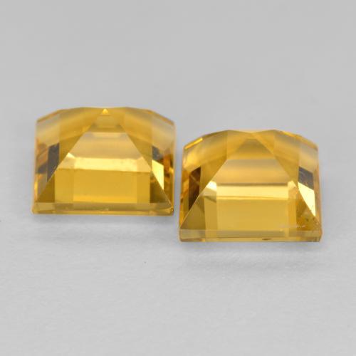 Citrine Gemstones in 7 x 7 mm (calibrated) Size for Sale, Citrine Stones in Deep Gold Color