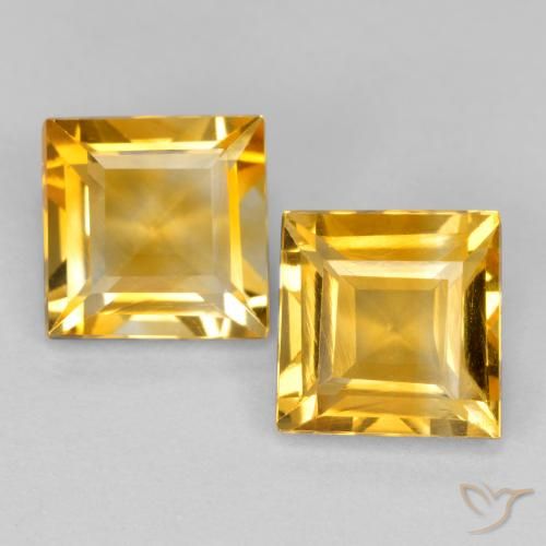 2.94ctw Natural Golden Orange Citrine, Square, VS