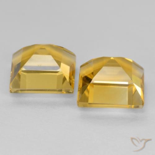 Citrine Gemstones in 7 x 7 mm (calibrated) Size for Sale, Citrine Stones in Medium-Light Golden Color