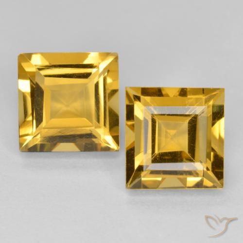 3.28ctw Natural Deep Gold Citrine, Square, VS