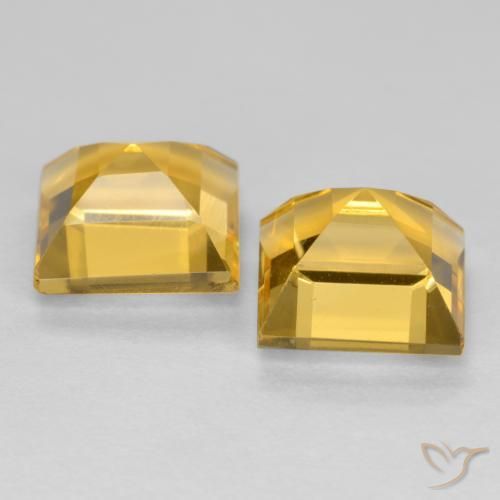 Citrine Gemstones in 7 x 7 mm (calibrated) Size for Sale, Citrine Stones in Deep Gold Color