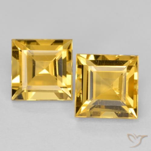 3.30ctw Natural Deep Gold Citrine, Square, VS