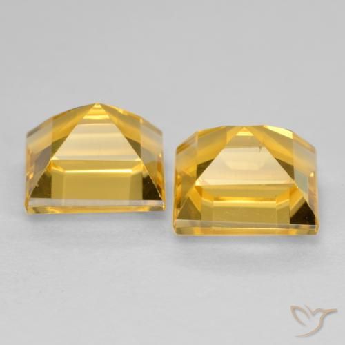 Citrine Gemstones in 7 x 7 mm (calibrated) Size for Sale, Citrine Stones in Deep Gold Color