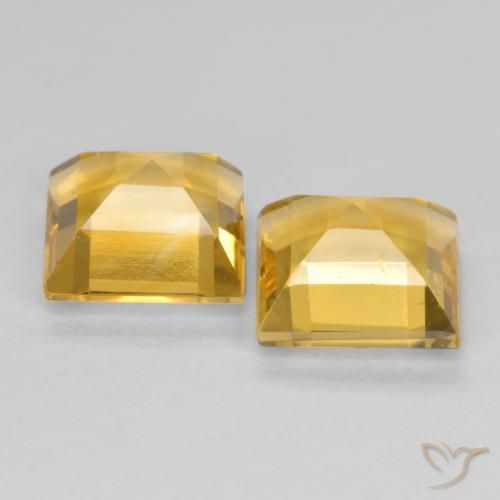 Citrine Gemstones in 7 x 7 mm (calibrated) Size for Sale, Citrine Stones in Medium Golden Color