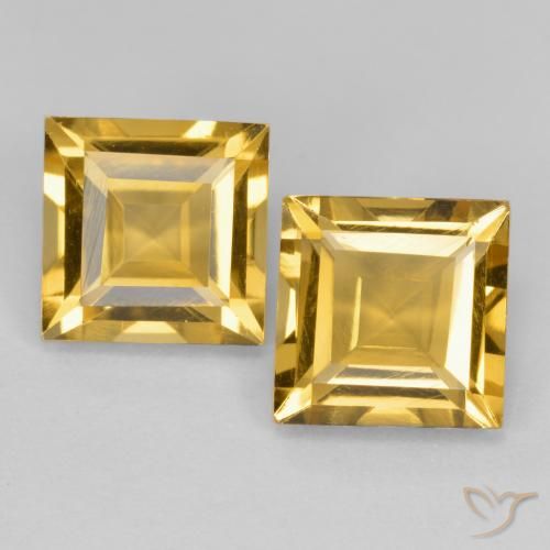 3.26ctw Natural Medium Golden Citrine, Square, VS