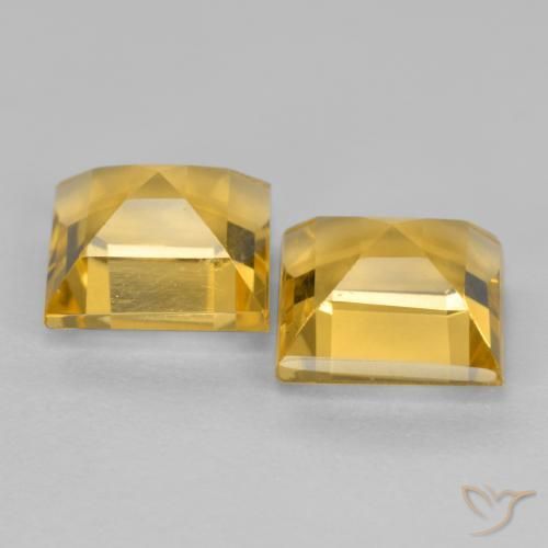 Citrine Gemstones in 7 x 7 mm (calibrated) Size for Sale, Citrine Stones in Medium Golden Color