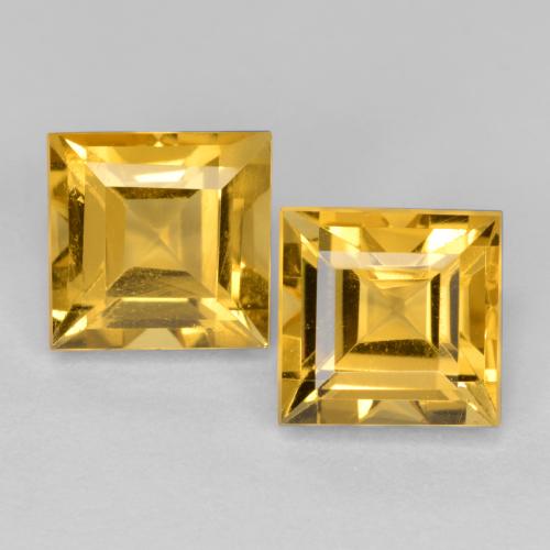Golden Citrine Gem - 1.6ct Square Facet (ID: 557216)