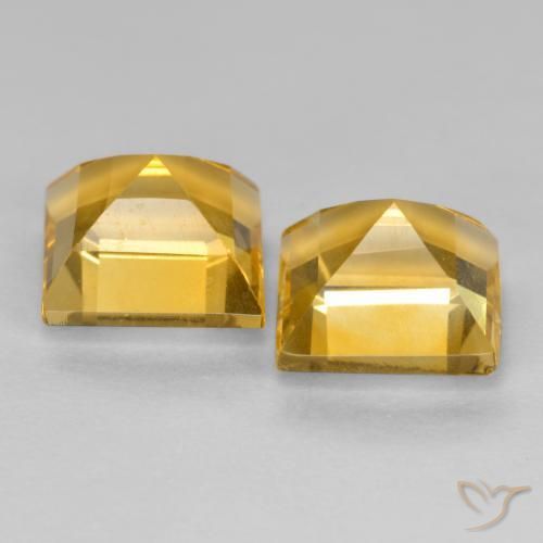 Citrine Gemstones in 7 x 7 mm (calibrated) Size for Sale, Citrine Stones in Golden Color