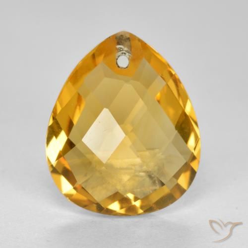 3.74ct Natural Dark Golden Citrine, Pear Shape, VVS-VS