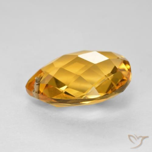 Citrine Gemstone in 12 x 10 mm (calibrated) Size for Sale, Citrine Stone in Dark Golden Color