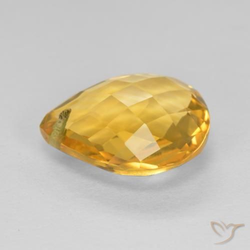 Citrine Gemstone in 12 x 10 mm (calibrated) Size for Sale, Citrine Stone in Deep Golden Orange Color