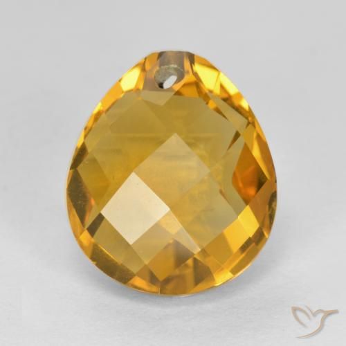 4.06ct Natural Deep Golden Orange Citrine, Pear Shape, VVS-VS