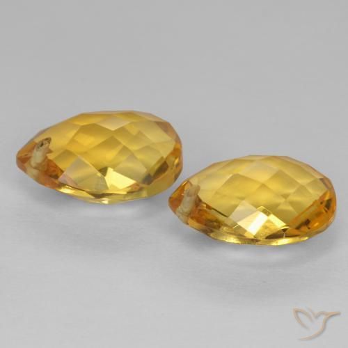 Citrine Gemstones in 12 x 10 mm (calibrated) Size for Sale, Citrine Stones in Golden Orange Color
