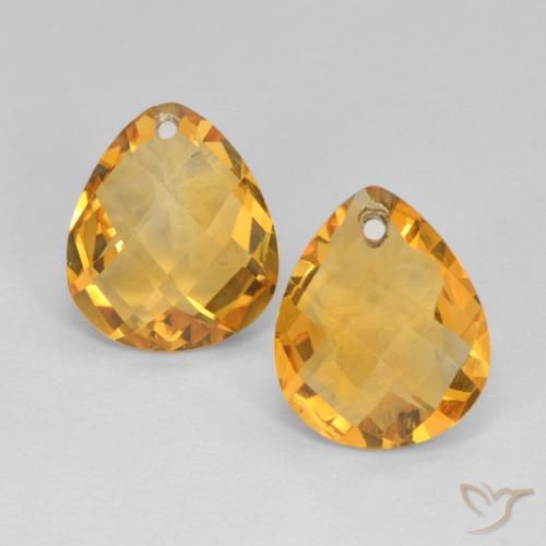 6.71ctw Natural Dark Golden Citrine, Pear Shape, VVS-VS