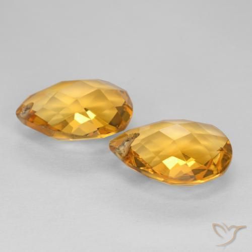 Citrine Gemstones in 12 x 10 mm (calibrated) Size for Sale, Citrine Stones in Dark Golden Color