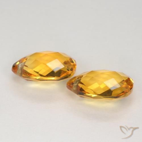 Citrine Gemstones in 12 x 10 mm (calibrated) Size for Sale, Citrine Stones in Dark Golden Color