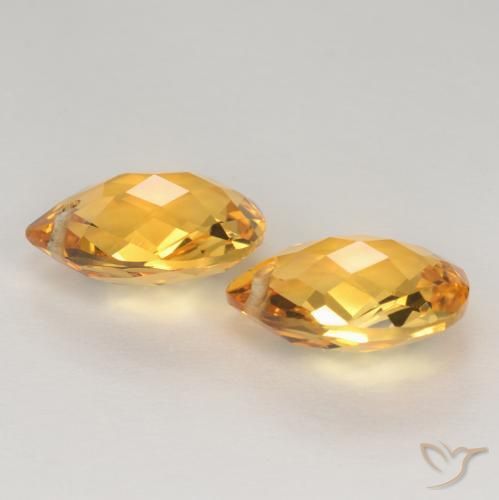 Citrine Gemstones in 12 x 10 mm (calibrated) Size for Sale, Citrine Stones in Medium-Dark Golden Color