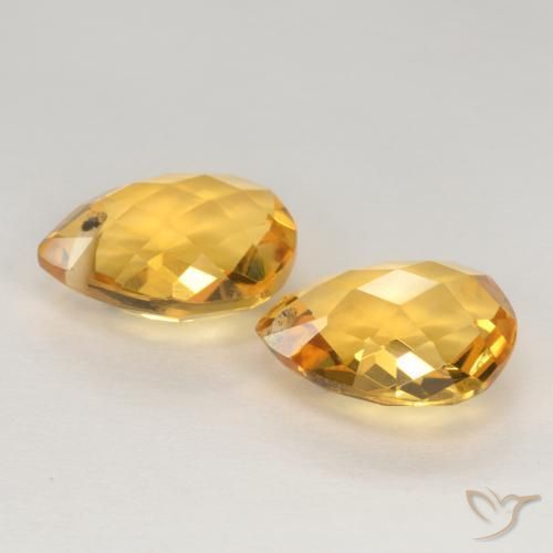Citrine Gemstones in 12 x 10 mm (calibrated) Size for Sale, Citrine Stones in Deep Golden Orange Color