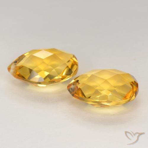 Citrine Gemstones in 12 x 10 mm (calibrated) Size for Sale, Citrine Stones in Medium-Dark Golden Color