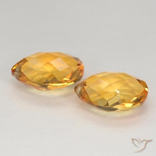 Citrine Gemstones in 12 x 10 mm (calibrated) Size for Sale, Citrine Stones in Orange-Gold Color