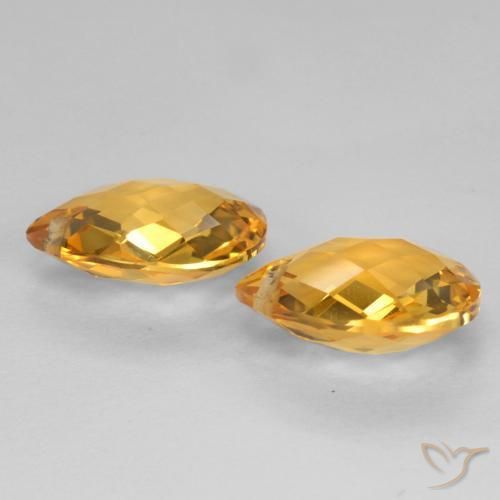 Citrine Gemstones in 12 x 10 mm (calibrated) Size for Sale, Citrine Stones in Deep Golden Orange Color