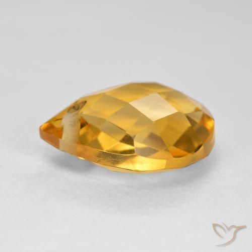Citrine Gemstone in 12 x 10 mm (calibrated) Size for Sale, Citrine Stone in Medium-Dark Golden Color